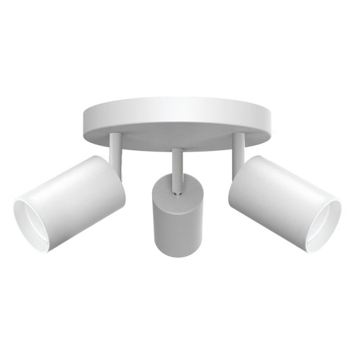 Светильник ДБО 3хGU10 без ламп наклонный на круглом основании белый | код 41923 | Feron