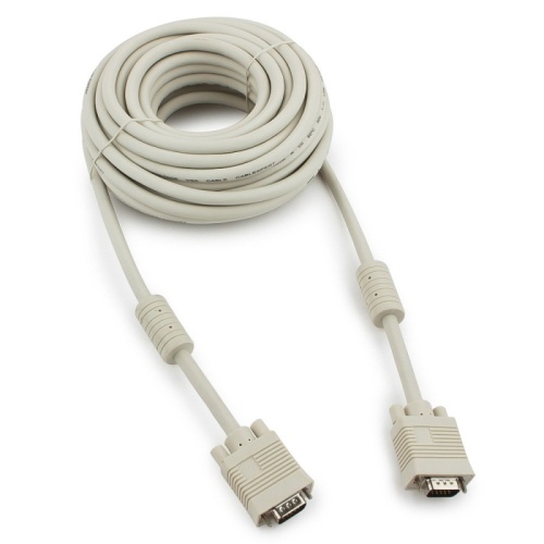 Кабель VGA Premium Cablexpert CC-PPVGA-10M, 15M/15M, 10м, двойной экран, феррит.кольца, пакет | код CC-PPVGA-10M | Cablexpert