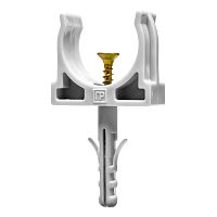 Крепеж-клипса с дюбелем и саморезом серая d25 мм (100шт/900шт уп/кор) Промрукав | код PR13.0217 | ПРОМРУКАВ