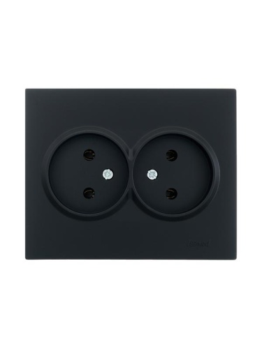 Розетка 2-м СП VESNA без заземл. ПБТ черн. бархат