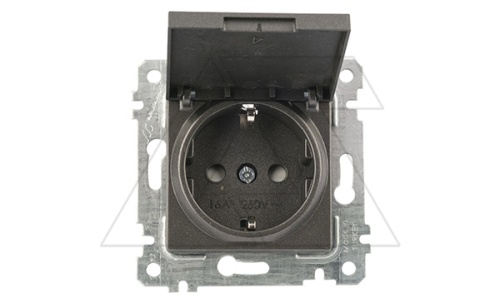 Rita - Розетка 2P+E, с крышкой, защ. шторки, дымчатый | код 2200-611-0295 | Mutlusan Rita - Розетка 2P+E, с крышкой, защ. шторки, дымчатый | код 2200-611-0295 | Mutlusan