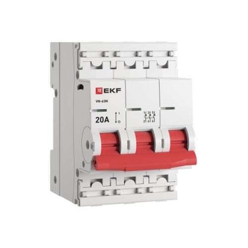 Выключатель нагрузки 3P 20А ВН-63N EKF PROxima | код S63320 | EKF фото 2