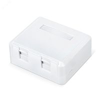 Корпус настенной розетки для установки 2-х вставок типа Keystone Jack цвет белый WRline | код WR-MB-2 | WRLine