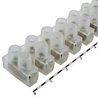 Клеммная колодка винтовая типа U RUICHI TBS-6A, 12 контактов, 6 А, 400 В, корпус нейлоновый белый | код 81046 | Ruichi