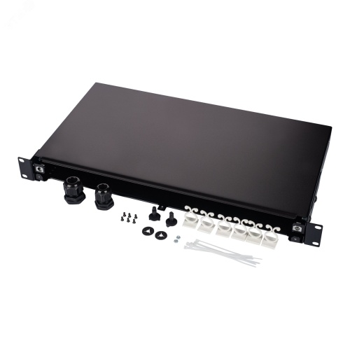 Панель оптическая коммутационная, 19', 1U выдвижная, без планок и адаптеров, черный | код DR-471841 | Datarex