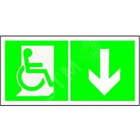 Знак безопасности BL-2010B.E70''''Указ. двери эвакуац. выхода (прав.) для МГН'''''' | код BL-2010B.E70 | Белый свет