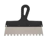 Шпатель фасадный REXANT 250 мм зуб 10х10 нержавеющая сталь, пластмассовая ручка | код 89-0233 | REXANT