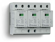 Устройство защиты от импульсных перенапряжений УЗИП тип 1+2 (3 варистор/искровый разрядник), модульный, ширина 108мм, степень защиты IP20 | код 7P0382601025 | FINDER