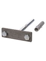 Держатель фасадный для полосы шириной 25-50 мм длина 120 мм с дюбелем, стальной зажим TDM | код SQ2402-3141 | TDM