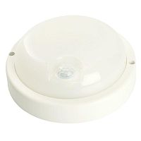 Светильник светодиодный ДБП-8w с датчиком 4000К 640Лм IP65 круглый белый | код 48994 | Feron