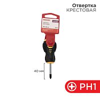 Отвертка крестовая PH 1х40 мм, двухкомпонентная рукоятка REXANT | код 12-6412 | REXANT