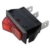 Клавишный переключатель RUICHI с подсветкой ASW-09D, красный, с LED подсветкой, 12 В | код 71233 | Ruichi