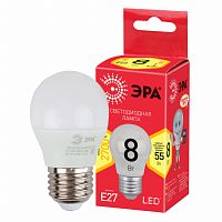 Лампа светодиодная RED LINE LED P45-8W-827-E27 R Е27 / E27 8Вт шар тепл. бел. свет | Код. Б0053028 | ЭРА
