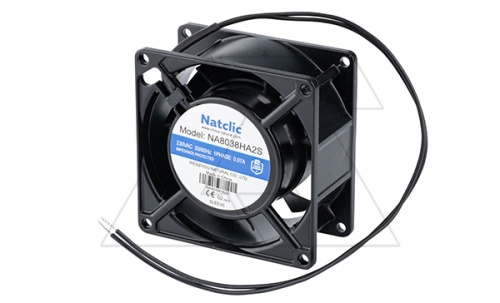 Вентилятор осевой NA, 80x80x38мм, 220В, 39м3/ч, 14Вт, 2400об/мин, 27дБА, подшипник скольжения | код NA8038HA2S | Natclic