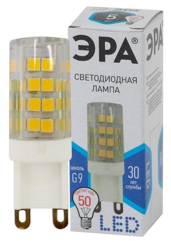 Лампа светодиодная JCD-5w-220V-corn ceramics-840-G9 400лм | Код. Б0027864 | ЭРА