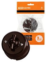 Выключатель поворотный проходной с ручкой (бантик) 10А коричневый «Виви» TDM | код SQ1820-1405 | TDM