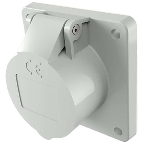 Розетка панельная 16А 2п 12ч 40-50В IP44 прямая фланец 75х75мм винтовые клеммы сер. Mennekes 1603 Розетка панельная 16А 2п 12ч 40-50В IP44 прямая фланец 75х75мм винтовые клеммы сер. Mennekes 1603