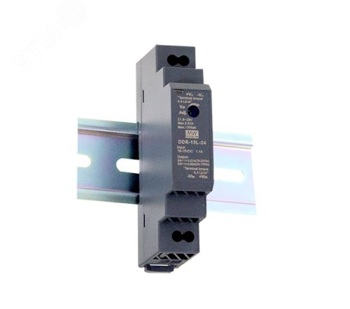 Преобразователь DC-DC, 15Вт, вход 9-36 В DC, выход 15В,1А, в кожухе на DIN-рейку | код DDR-15G-15 | Mean Well Преобразователь DC-DC, 15Вт, вход 9-36 В DC, выход 15В,1А, в кожухе на DIN-рейку | код DDR-15G-15 | Mean Well