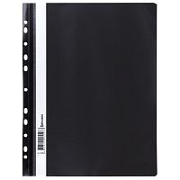Скоросшиватель пластиковый с перфорацией BRAUBERG, А4, 140/180 мкм, черный, 226586 | код 226586 | BRAUBERG