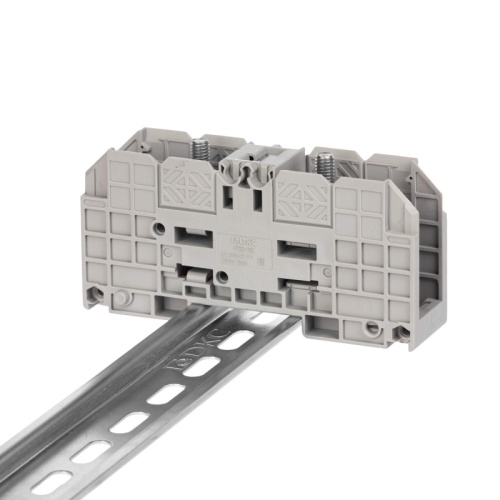 Клемма проходная, болтовой зажим, 2 точки подключения, 35 кв.мм, серая | код FER-35 | DKC Клемма проходная, болтовой зажим, 2 точки подключения, 35 кв.мм, серая | код FER-35 | DKC