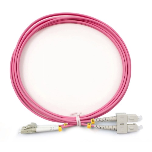 Патч-корд оптический LANMASTER, дуплексный, LC/PC-SC/PC, OM4, LSZH, 2.0 м | код LAN-2LC-2SC/OM4-2.0 | LANMASTER