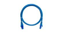 Коммутационный шнур NIKOMAX U/UTP 4 пары, Кат.6 (Класс E), 250МГц, 2хRJ45/8P8C, T568B, заливной, с защитой защелки, многожильный, BC (чистая медь), 24AWG (7х0,205мм), LSZH нг(А)-HFLTx, синий, 0,5м | код NMC-PC4UE55B-005-C-BL | NIKOMAX Серия
