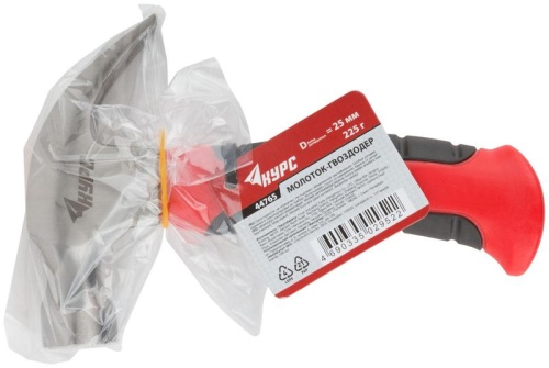 Молоток-гвоздодер, укороченный, фиброглассовая обрезиненная ручка 25 мм, 225 гр | код 44765 | FIT фото 3 Молоток-гвоздодер, укороченный, фиброглассовая обрезиненная ручка 25 мм, 225 гр | код 44765 | FIT фото 3