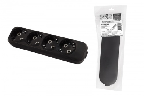 Колодка розеточная 4 гнезда 2П+3 16А 250В черная серии Народная | код SQ1806-0429 | TDM НАРОДНЫЙ Колодка розеточная 4 гнезда 2П+3 16А 250В черная серии Народная | код SQ1806-0429 | TDM НАРОДНЫЙ