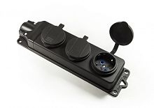 Розетка р резиновом корпусе трёхместная | код EKS116PG3 | EMAS