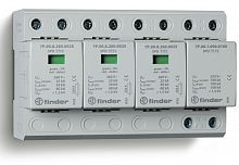 Устройство защиты от импульсных перенапряжений УЗИП тип 1+2 (3 варистор/искровый разрядник + 1 искровый разрядник), модульный, ширина 144мм, степень защиты IP20 | код 7P0482601025 | FINDER