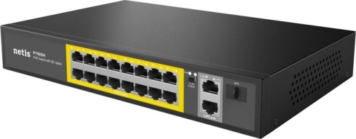 Коммутатор Netis P116GH (L2) 16x100Мбит/с 2x1Гбит/с 1SFP 16PoE 16PoE+ 240W неуправляемый | код 1980564 | NETIS Коммутатор Netis P116GH (L2) 16x100Мбит/с 2x1Гбит/с 1SFP 16PoE 16PoE+ 240W неуправляемый | код 1980564 | NETIS