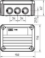 Коробка распределительная 150х116х67мм T100 ED 10-5 | код. 7205533 | OBO Bettermann
