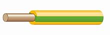 Провод однопроволочный ПуВ 0,5 желто-зеленый
