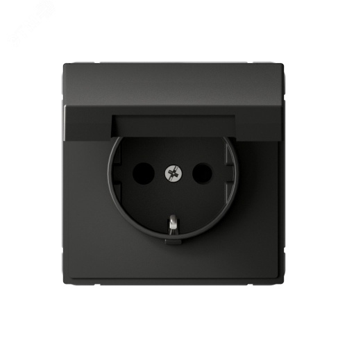 Розетка ArtGallery 16А IP20 с заземл. защ. шторки с крышкой механизм базальт | код GAL001446 | Systeme Electric