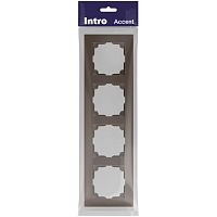 Рамка для розеток и выключателей Intro Accent 6-504-08 на 4 поста, СУ, бронза | код Б0063708 | ЭРА