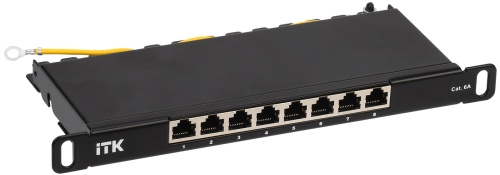 ITK 0,5U патч-панель кат.6A STP 8 портов 10" (Dual IDC) | код PP08-D05UC6AS-D05-10 | IEK