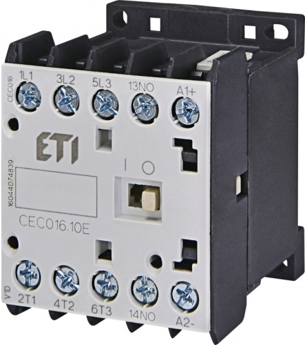 Контактор миниатюрный CEC 16.10-110V-50/60Hz (16A, 7,5kW, AC3) | код 004641089 | ETI Контактор миниатюрный CEC 16.10-110V-50/60Hz (16A, 7,5kW, AC3) | код 004641089 | ETI