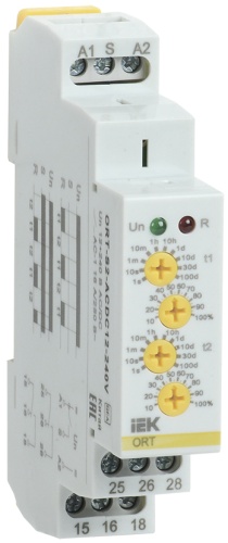 Реле циклическое ORT 2 контакта 12-240В AC/DC | код ORT-S2-ACDC12-240V | IEK