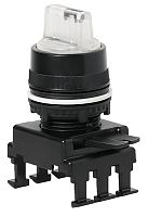 Переключатель поворотн. 3-х поз. HL66C8 с подсв. с фикс 1-0-2, 30° (бесцв.) | код 004770181 | ETI