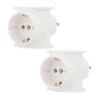 Разветвитель 3-м (1-м - с заземл.) 16А IP20 универс. бел. (уп.2шт) | код 11-1080-2 | Rexant