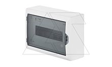 Щит навесной ECO BOX 1x12M, N/PE 2x 6x16+3x10mm2, дымчатая пласт. дверь, белый RAL9003, 198x298x96mm, IP40 | код 2503-01 | Elektro-plast Nasielsk