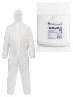 Комбинезон защитный одноразовый Каспер Р40, на молнии, 40 г/м2, белый, разм. 52-54/170-176, TDM | код SQ1016-0321 | TDM