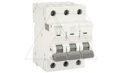 Авт. выключатель GYM9-3P-16C, 3P, 16A, хар-ка C, 6kA, 3M | код GYM93P16C| GEYA