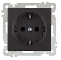 21 - Розетка 2P+E, черный мат | код 2100-600-0284 | Mutlusan