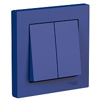 ATLASDESIGN 2-клавишный ВЫКЛЮЧАТЕЛЬ, сх.5, 10АХ, в сборе, АКВАМАРИН | код ATN001152 | Systeme Electric