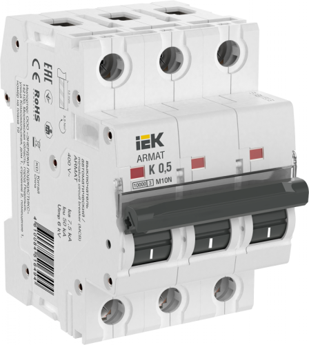 ARMAT Авт. выкл. M10N 3P K 0,5А IEK | код AR-M10N-3-K0D5 | IEK