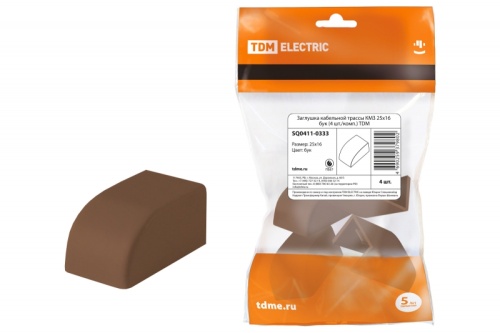 Заглушка кабельной трассы КМЗ 25х16 бук (4 шт./комп.) TDM | код SQ0411-0333 | TDM