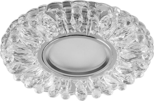 Светильник ИВО-50w G5.3 со светодиодной подсветкой 4000К хром с прозрачным стеклом | код 28985 | Feron