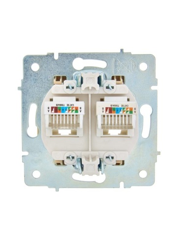 Розетка компьютерная 2-м СП ASTI IP20 RJ45 механизм крем. LEZARD 7081-0388-141 фото 2