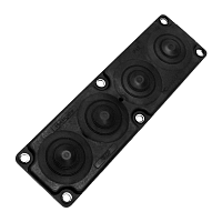 Панель кабельного ввода MC4 283x68mm, кол-во вход. x диаметр в mm: 4x30_63, IP65, RAL9005, UL94V-0 | код MBA1F04B11 | MOREK